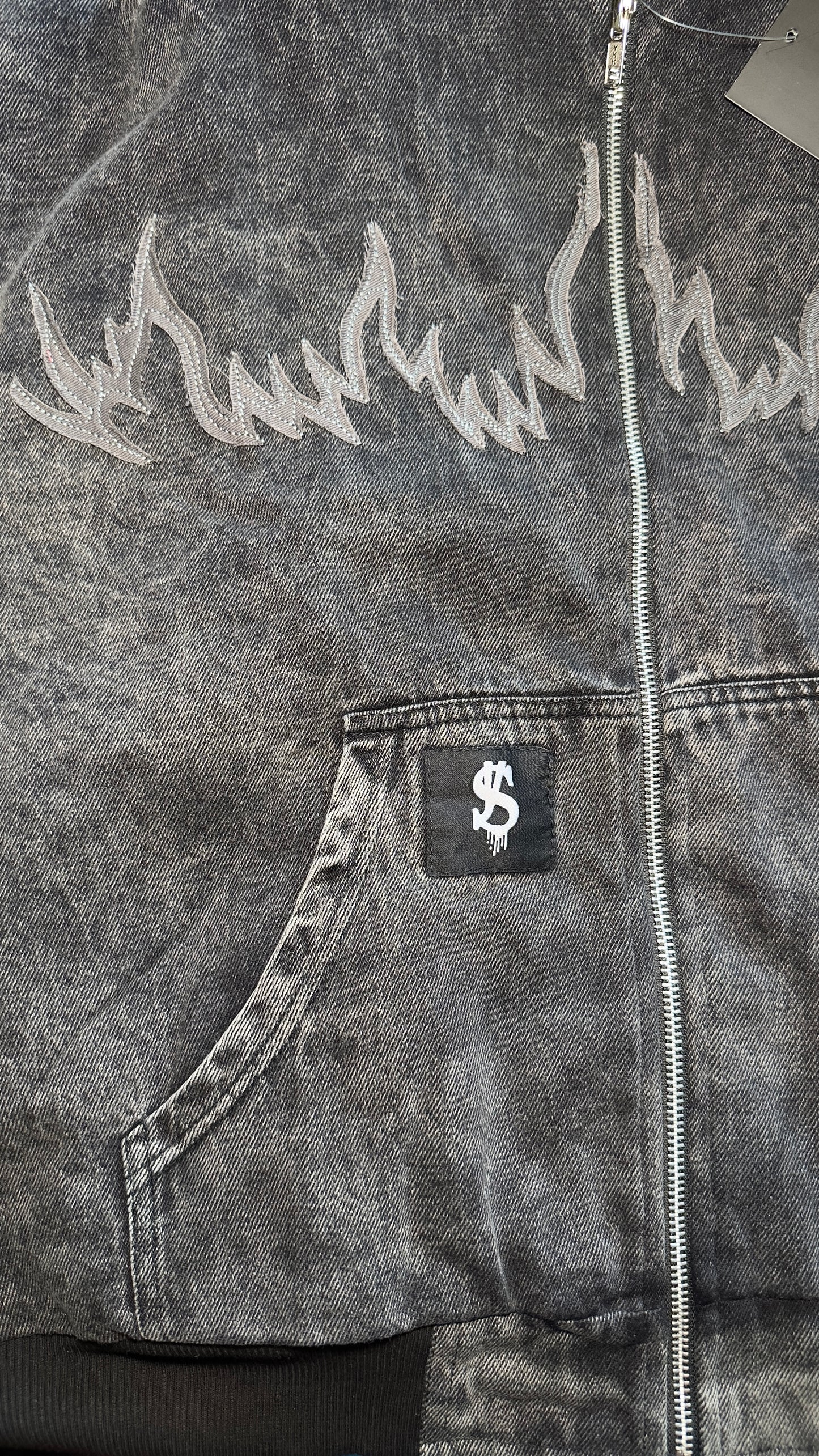 Jean Acid Wash Zip-up