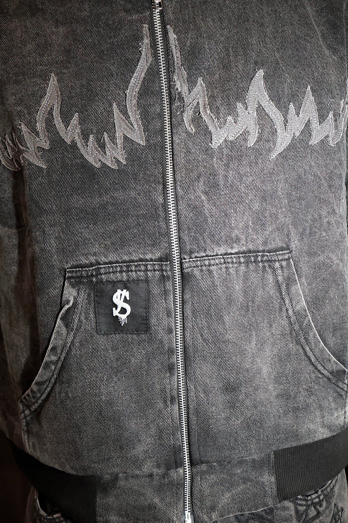Jean Acid Wash Zip-up