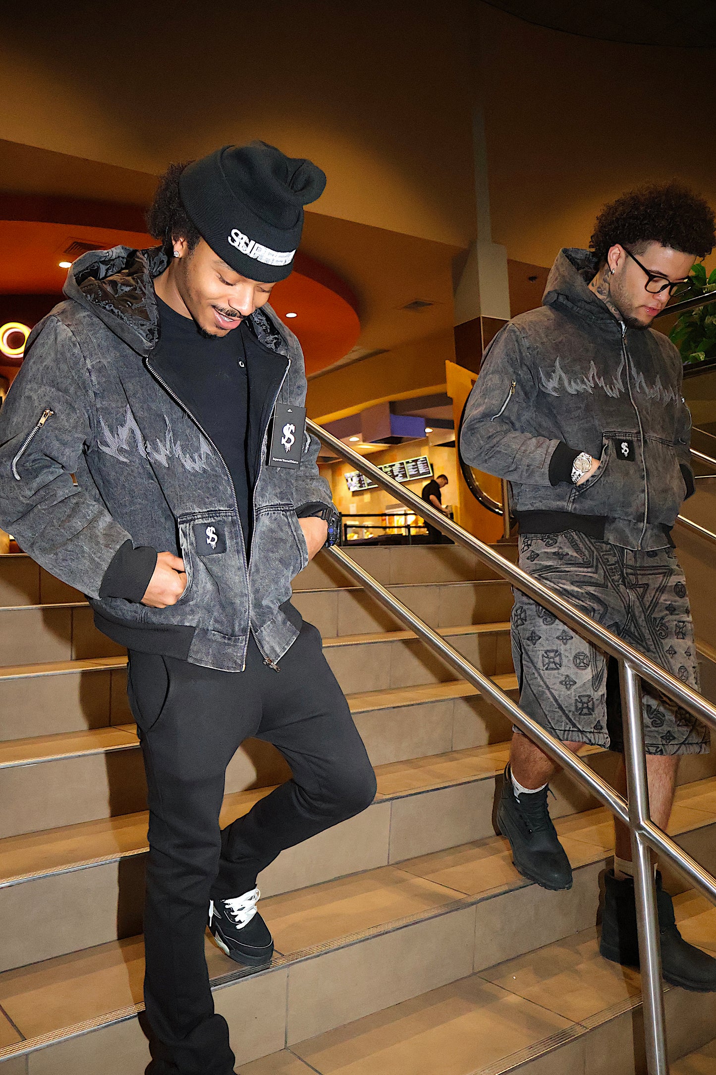 Jean Acid Wash Zip-up