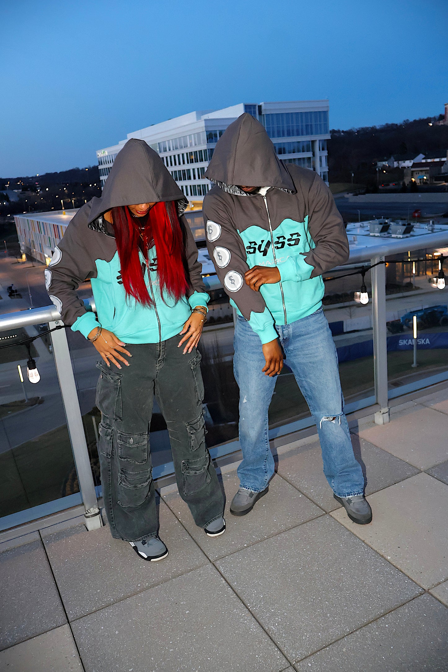 Two Tone Zip-up
